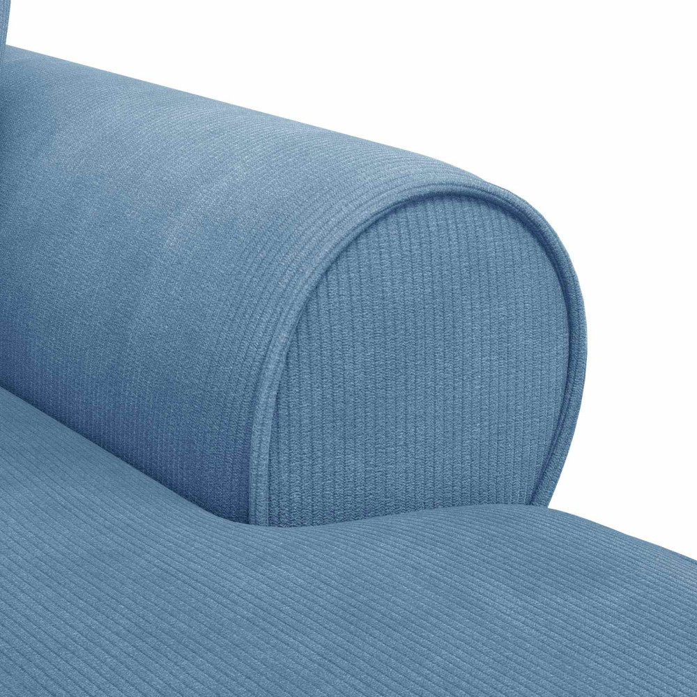 Produktbild för Chaise Lounge med Kjol med kudde 3 pcs Blå Kordread tyg