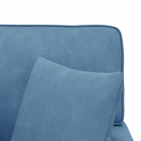 Produktbild för Chaise Lounge med Kjol med kudde 3 pcs Blå Kordread tyg