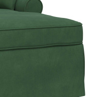 Produktbild för Chaise Lounge med Kjol med kudde 3 pcs Jungelgrön Kordread tyg