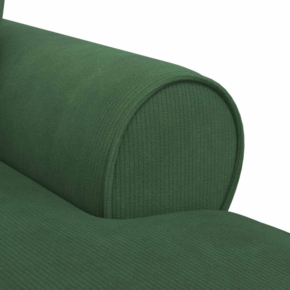 Produktbild för Chaise Lounge med Kjol med kudde 3 pcs Jungelgrön Kordread tyg