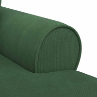 Produktbild för Chaise Lounge med Kjol med kudde 3 pcs Jungelgrön Kordread tyg