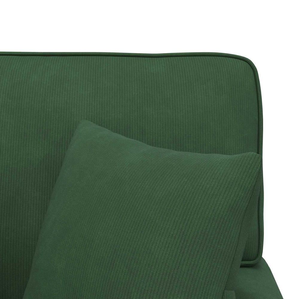 Produktbild för Chaise Lounge med Kjol med kudde 3 pcs Jungelgrön Kordread tyg
