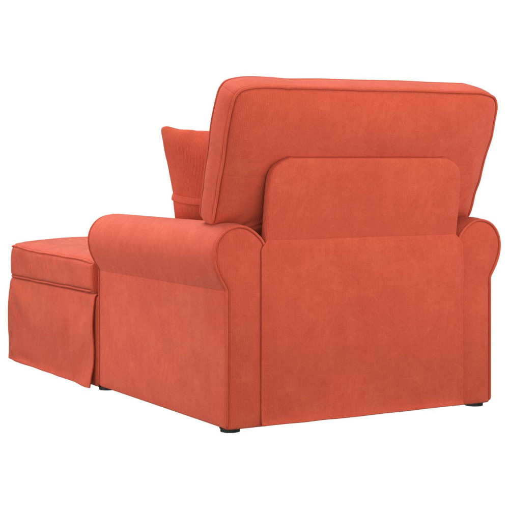 Produktbild för Chaise Lounge med Kjol med kudde 3 pcs Röd orange Kordread tyg