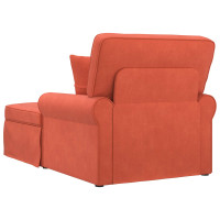 Produktbild för Chaise Lounge med Kjol med kudde 3 pcs Röd orange Kordread tyg