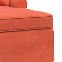 Produktbild för Chaise Lounge med Kjol med kudde 3 pcs Röd orange Kordread tyg