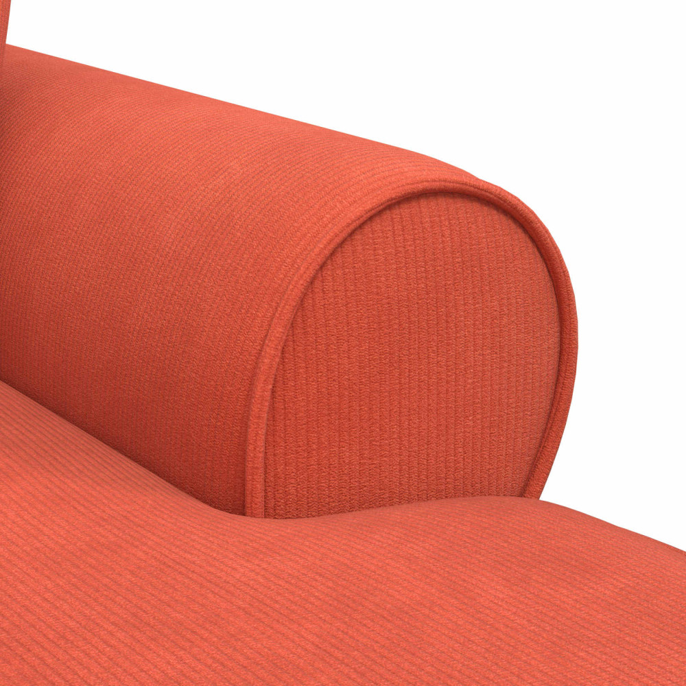 Produktbild för Chaise Lounge med Kjol med kudde 3 pcs Röd orange Kordread tyg