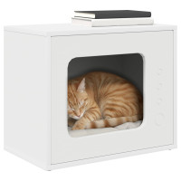 Produktbild för Katt hus Vit 51 x 30 x 42 cm Konstruerat trä