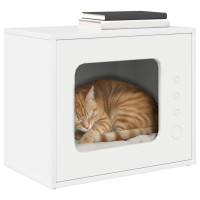 Produktbild för Katt hus Glansig Vit 51 x 30 x 42,5 cm Konstruerat trä