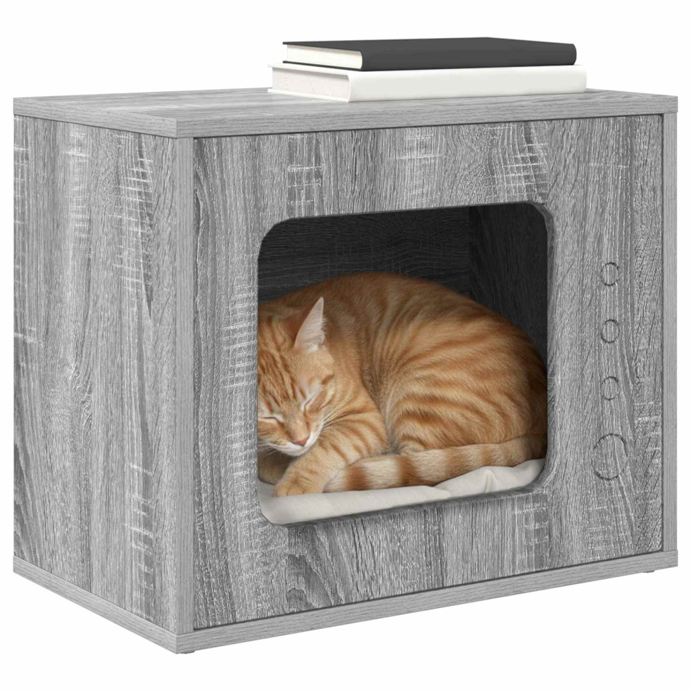 Produktbild för Katt hus Grå Sonoma 51 x 30 x 42,5 cm Konstruerat trä