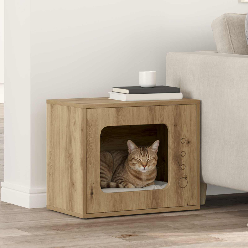 Produktbild för Katt hus Artisan Ek 51 x 30 x 42,5 cm Konstruerat trä