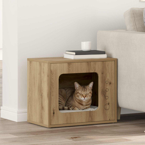 vidaXL Katt hus Artisan Ek 51 x 30 x 42,5 cm Konstruerat trä