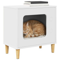 Produktbild för Katt hus Vit 51 x 30 x 52 cm Konstruerat trä