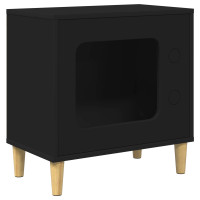 Produktbild för Katt hus Svart 51 x 30 x 52 cm Konstruerat trä