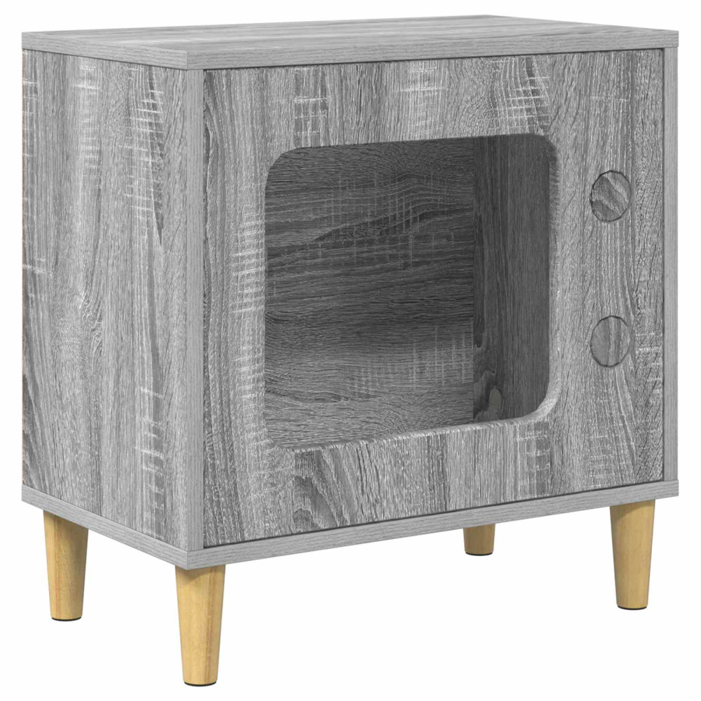 Produktbild för Katt hus Grå Sonoma 51 x 30 x 52 cm Konstruerat trä