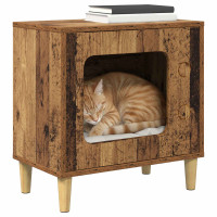 Produktbild för Katt hus Gammalt trä 51 x 30 x 52 cm Konstruerat trä
