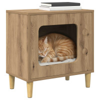Produktbild för Katt hus Artisan Ek 51 x 30 x 52 cm Konstruerat trä