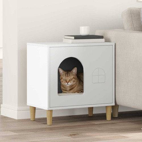 vidaXL Katt hus Vit 51 x 30 x 52 cm Konstruerat trä