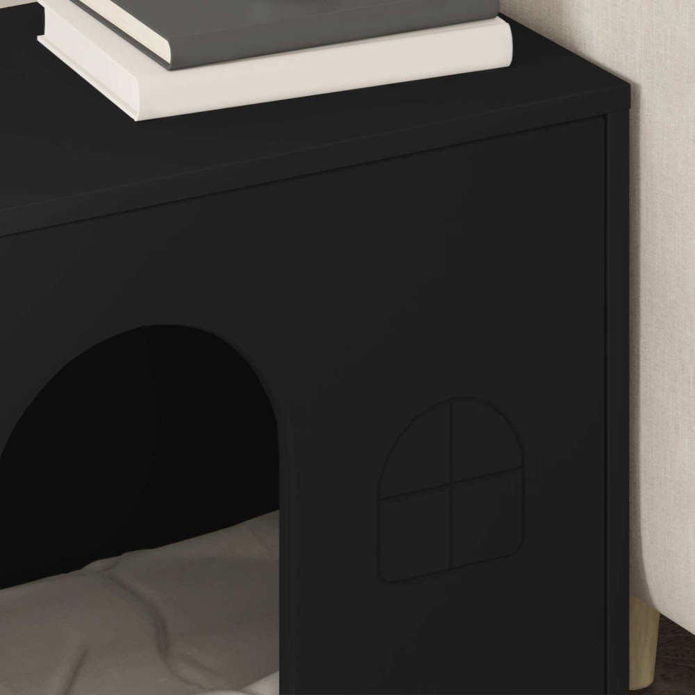 Produktbild för Katt hus Svart 51 x 30 x 52 cm Konstruerat trä