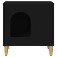 Produktbild för Katt hus Svart 51 x 30 x 52 cm Konstruerat trä