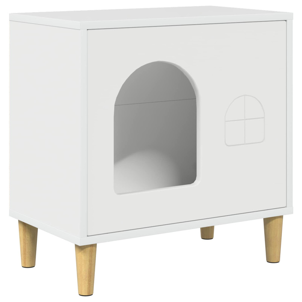 Produktbild för Katt hus Glansig Vit 51 x 30 x 52 cm Konstruerat trä