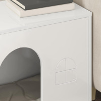 Produktbild för Katt hus Glansig Vit 51 x 30 x 52 cm Konstruerat trä