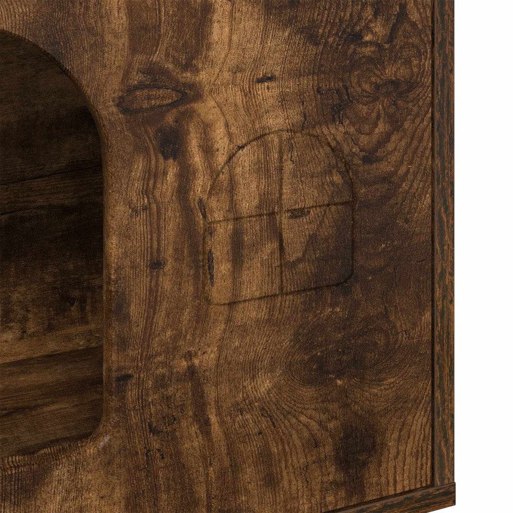 Produktbild för Katt hus Rökt ek 51 x 30 x 52 cm Konstruerat trä