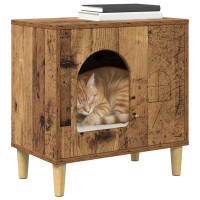 Produktbild för Katt hus Gammalt trä 51 x 30 x 52 cm Konstruerat trä