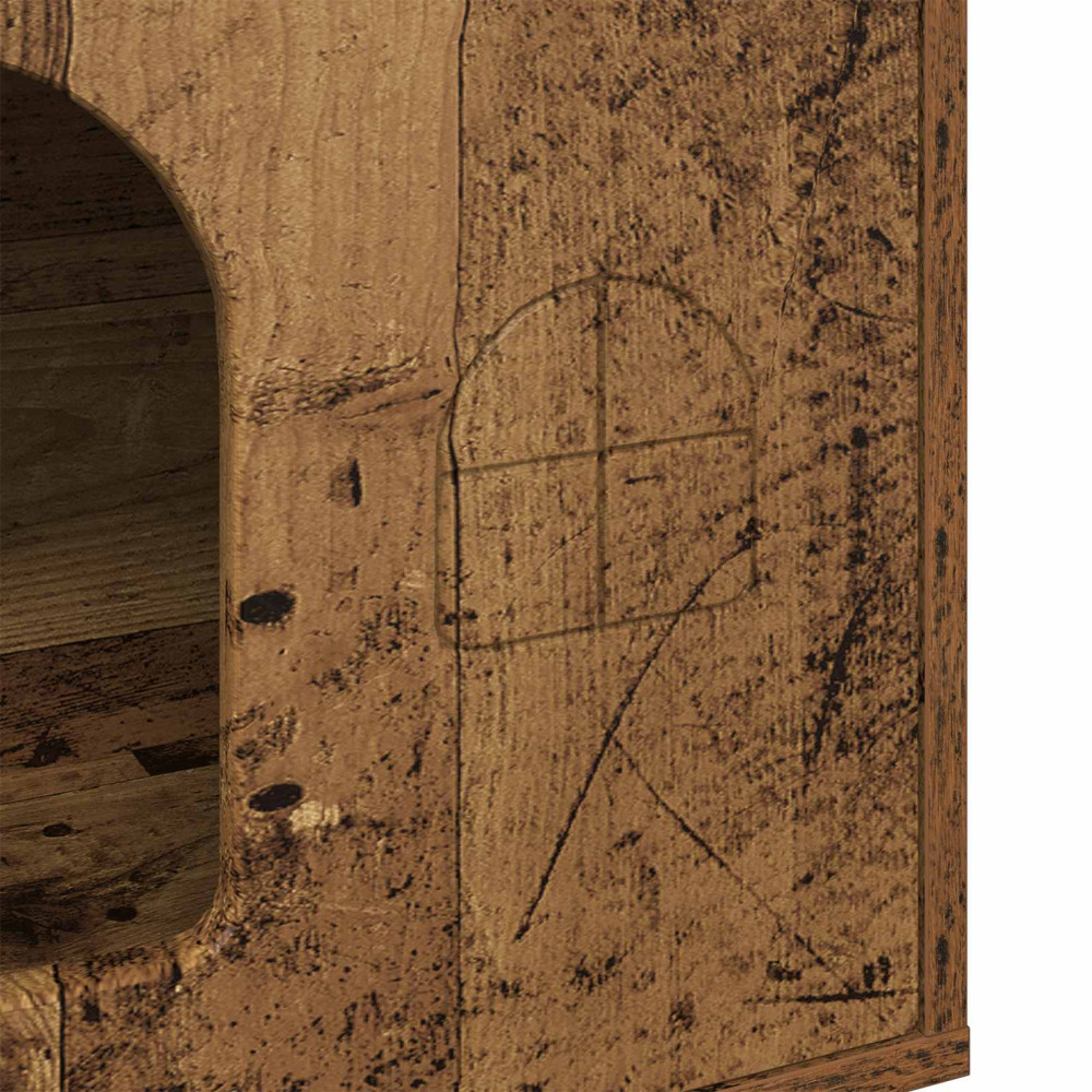 Produktbild för Katt hus Gammalt trä 51 x 30 x 52 cm Konstruerat trä