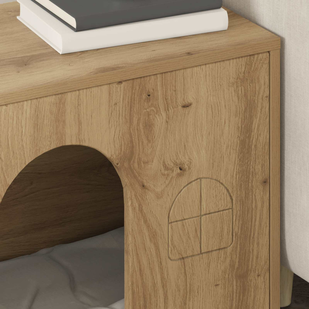 Produktbild för Katt hus Artisan Ek 51 x 30 x 52 cm Konstruerat trä