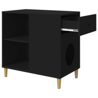 Produktbild för Katt hus Svart 72 x 42,5 x 70 cm Konstruerat trä