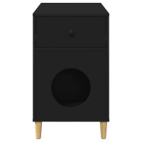 Produktbild för Katt hus Svart 72 x 42,5 x 70 cm Konstruerat trä