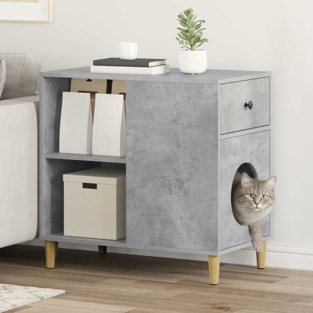Produktbild för Katt hus Betong 72 x 42,5 x 70 cm Konstruerat trä
