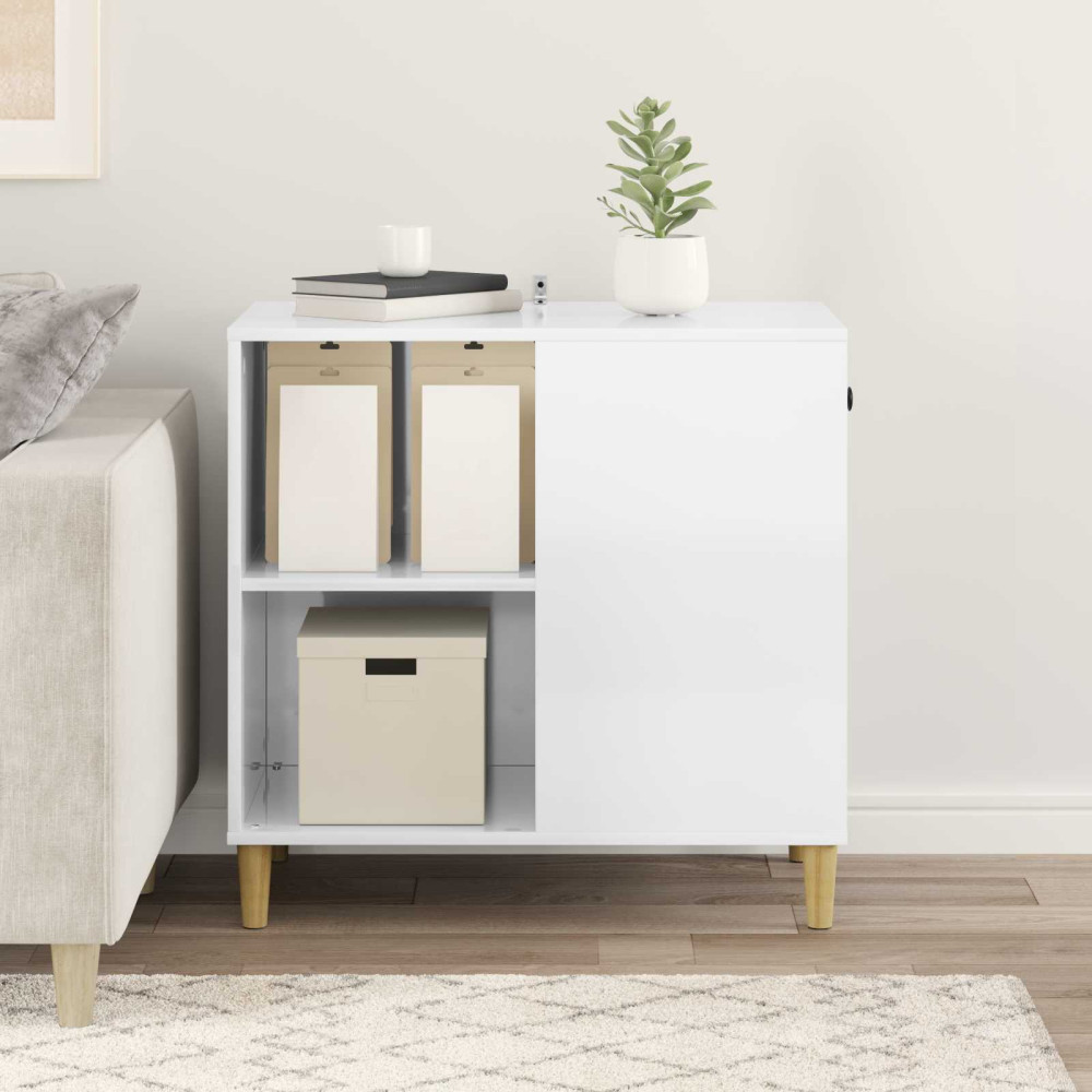 Produktbild för Katt hus Glansig Vit 72 x 42,5 x 70 cm Konstruerat trä