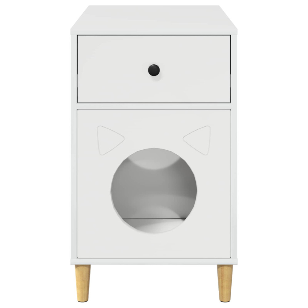 Produktbild för Katt hus Glansig Vit 72 x 42,5 x 70 cm Konstruerat trä