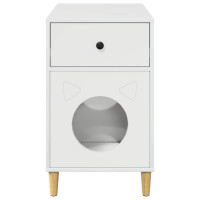 Produktbild för Katt hus Glansig Vit 72 x 42,5 x 70 cm Konstruerat trä