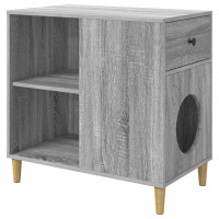 Produktbild för Katt hus Grå Sonoma 72 x 42,5 x 70 cm Konstruerat trä