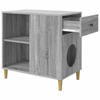 Produktbild för Katt hus Grå Sonoma 72 x 42,5 x 70 cm Konstruerat trä