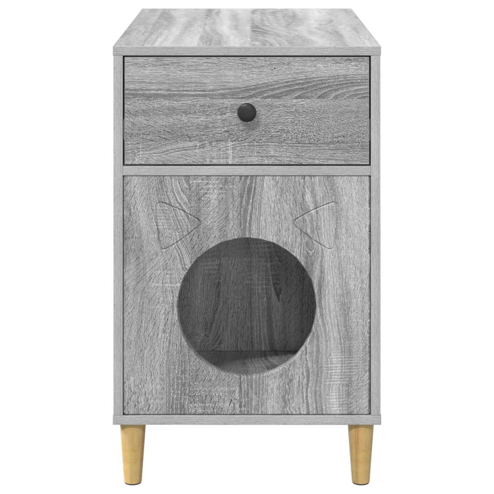 Produktbild för Katt hus Grå Sonoma 72 x 42,5 x 70 cm Konstruerat trä