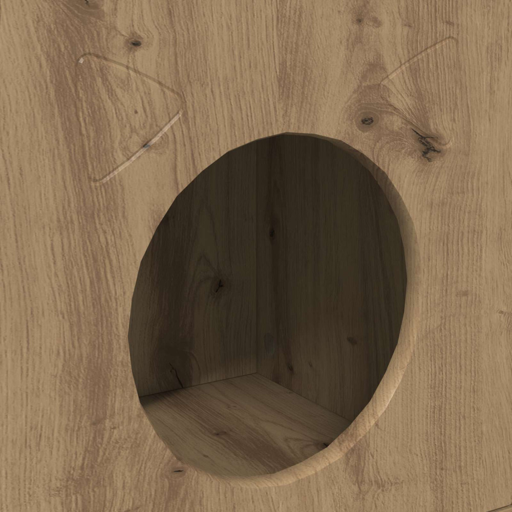 Produktbild för Katt hus Artisan Ek 72 x 42,5 x 70 cm Konstruerat trä
