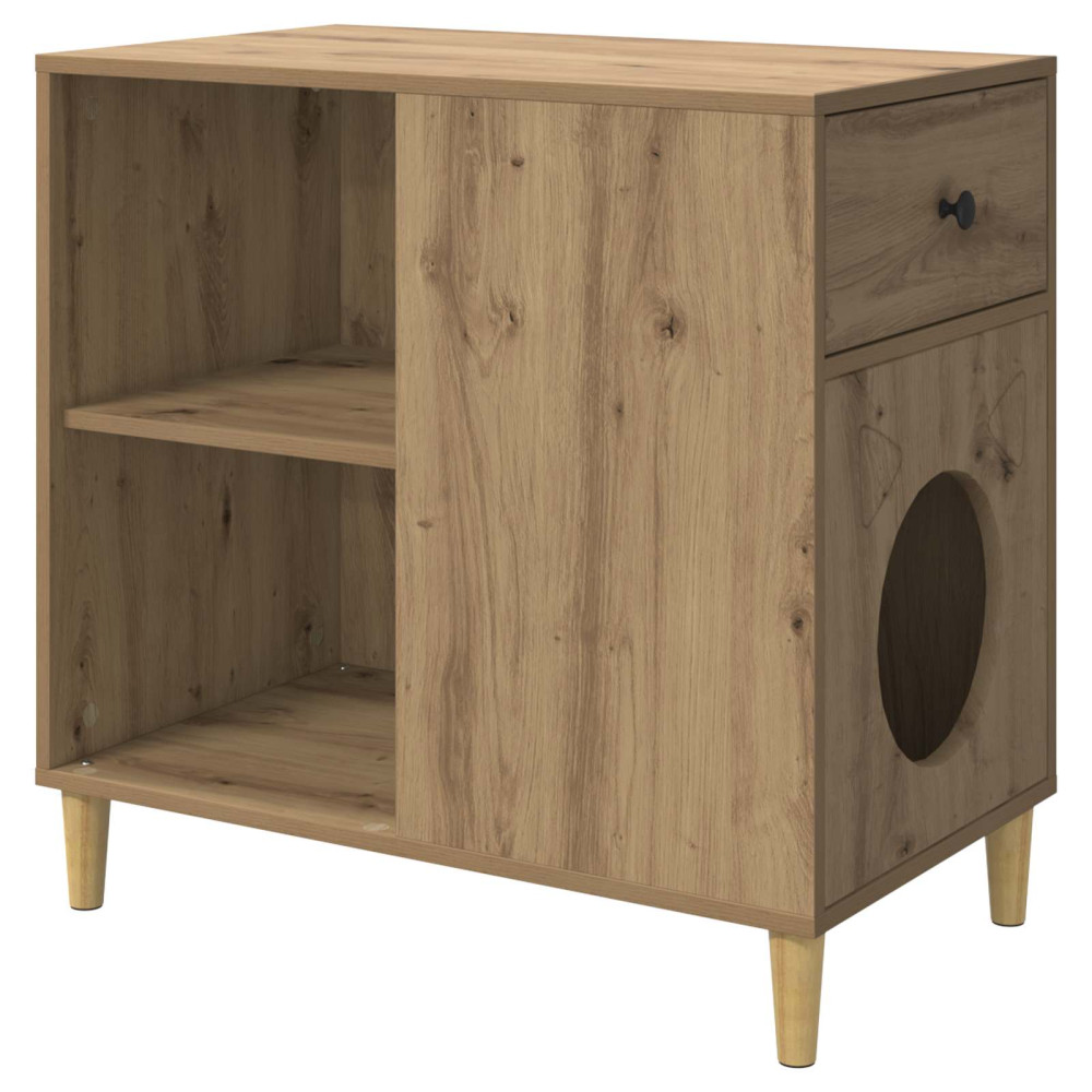 Produktbild för Katt hus Artisan Ek 72 x 42,5 x 70 cm Konstruerat trä