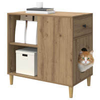 Produktbild för Katt hus Artisan Ek 72 x 42,5 x 70 cm Konstruerat trä