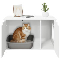 Produktbild för Katt hus Vit 85 x 55 x 50,5 cm Konstruerat trä