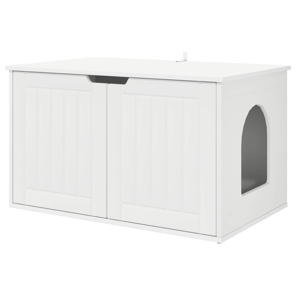 Produktbild för Katt hus Vit 85 x 55 x 50,5 cm Konstruerat trä