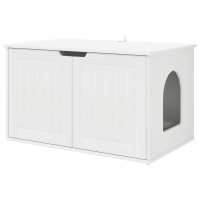 Produktbild för Katt hus Vit 85 x 55 x 50,5 cm Konstruerat trä