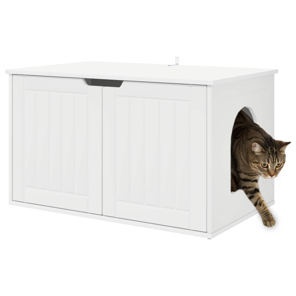 Produktbild för Katt hus Vit 85 x 55 x 50,5 cm Konstruerat trä