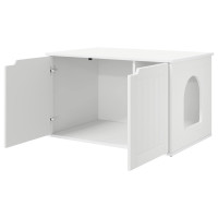 Produktbild för Katt hus Vit 85 x 55 x 50,5 cm Konstruerat trä