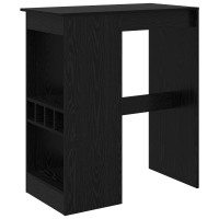 Produktbild för Barbord med hylla Svart Ek 90 x 47,5 x 103,5 cm Konstruerat trä