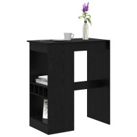 Produktbild för Barbord med hylla Svart Ek 90 x 47,5 x 103,5 cm Konstruerat trä