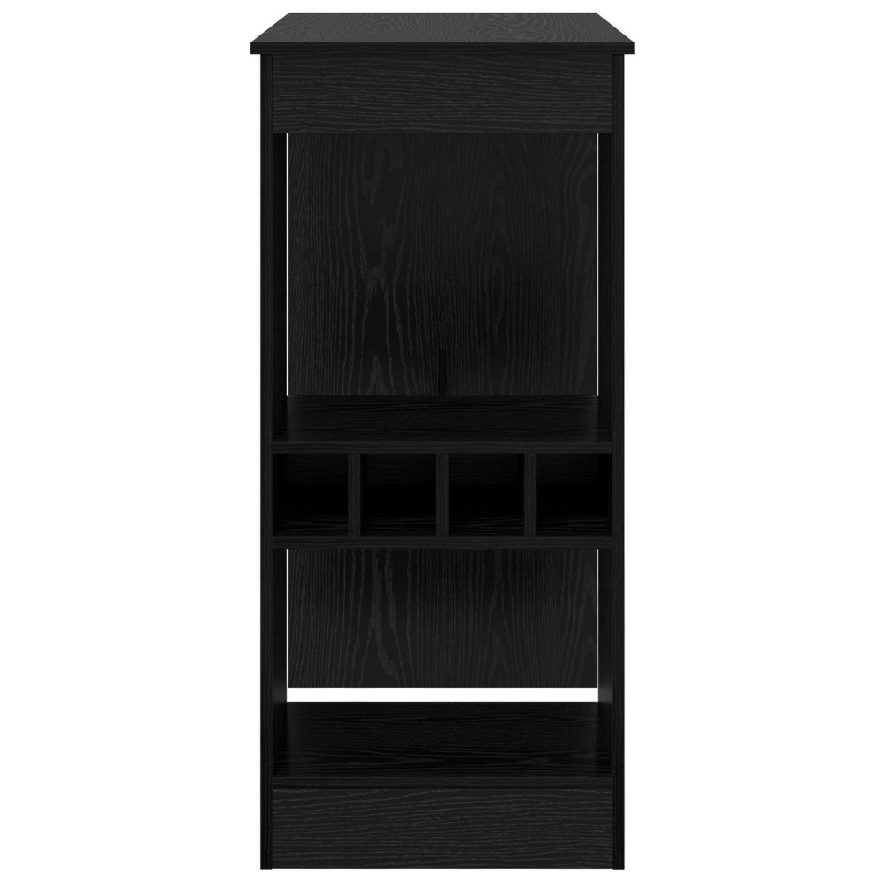 Produktbild för Barbord med hylla Svart Ek 90 x 47,5 x 103,5 cm Konstruerat trä