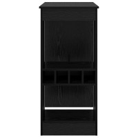 Produktbild för Barbord med hylla Svart Ek 90 x 47,5 x 103,5 cm Konstruerat trä